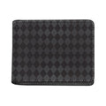 Black And Grey Argyle Pattern Print Bifold Wallet