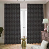 Black And Grey Argyle Pattern Print Blackout Pencil Pleat Curtains