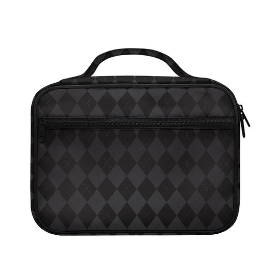 Black And Grey Argyle Pattern Print Briefcase Bible Bag