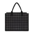 Black And Grey Argyle Pattern Print Canvas Tote Bag