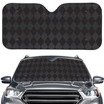 Black And Grey Argyle Pattern Print Car Windshield Sun Shade