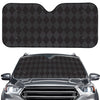 Black And Grey Argyle Pattern Print Car Windshield Sun Shade