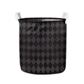 Black And Grey Argyle Pattern Print Collapsible Laundry Basket