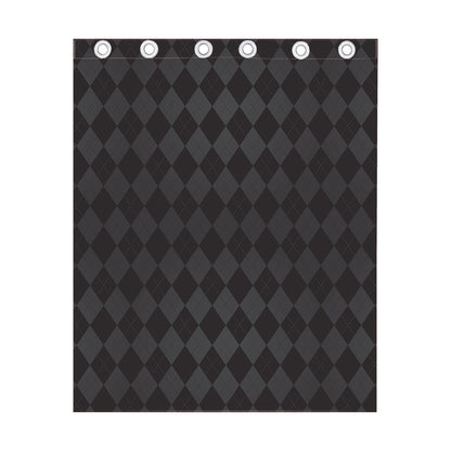 Black And Grey Argyle Pattern Print Curtain