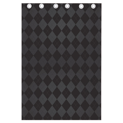 Black And Grey Argyle Pattern Print Curtain