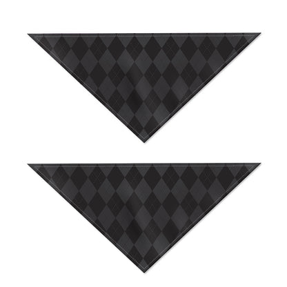 Black And Grey Argyle Pattern Print Dog Bandana