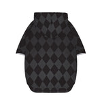 Black And Grey Argyle Pattern Print Dog Zip Up Hoodie
