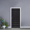 Black And Grey Argyle Pattern Print Door Sticker