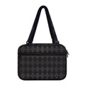 Black And Grey Argyle Pattern Print Double Strap Bible Bag