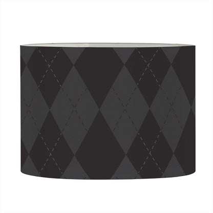Black And Grey Argyle Pattern Print Drum Lamp Shade