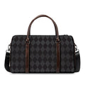 Black And Grey Argyle Pattern Print Duffel Bag