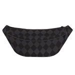 Black And Grey Argyle Pattern Print Fanny Pack