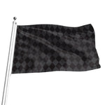 Black And Grey Argyle Pattern Print Flag