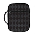 Black And Grey Argyle Pattern Print Front Pocket Bible Bag