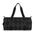 Black And Grey Argyle Pattern Print Gym Bag
