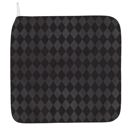 Black And Grey Argyle Pattern Print Hand Towel