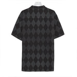 Black And Grey Argyle Pattern Print Hawaiian Shirt