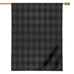 Black And Grey Argyle Pattern Print House Flag