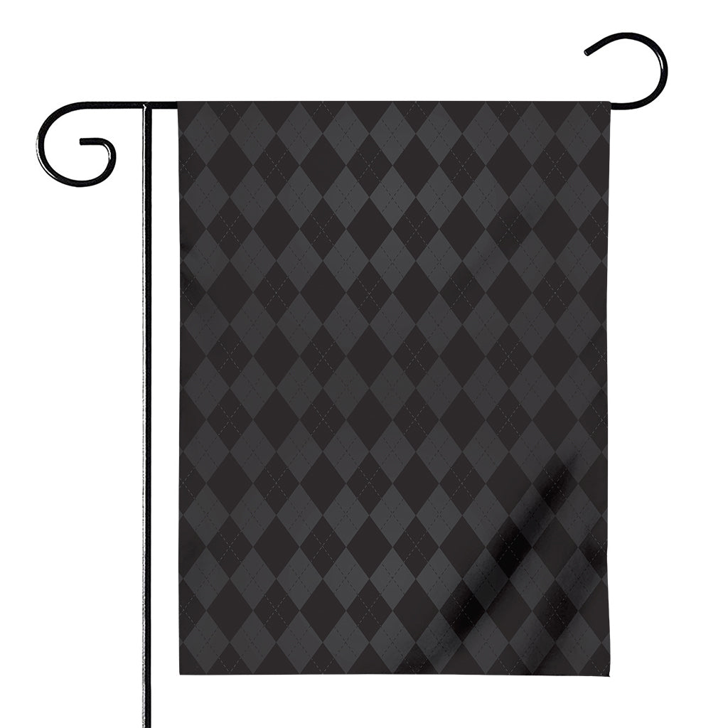 Black And Grey Argyle Pattern Print House Flag