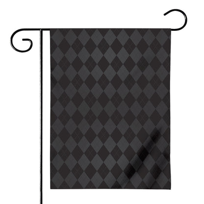 Black And Grey Argyle Pattern Print House Flag