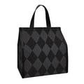 Black And Grey Argyle Pattern Print Insulated Lunch Tote