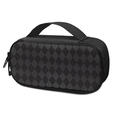 Black And Grey Argyle Pattern Print Insulin Cooler Travel Case