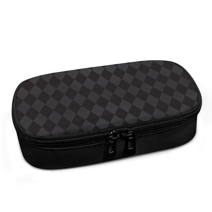 Black And Grey Argyle Pattern Print Insulin Cooler Travel Case