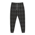 Black And Grey Argyle Pattern Print Jogger Pants