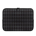 Black And Grey Argyle Pattern Print Laptop Sleeve