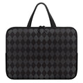 Black And Grey Argyle Pattern Print Laptop Sleeve With Handle