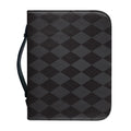 Black And Grey Argyle Pattern Print Leather Bible Cover
