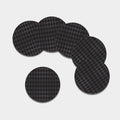 Black And Grey Argyle Pattern Print Leather Coaster Set