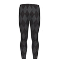Black And Grey Argyle Pattern Print Men's Leggings