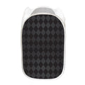 Black And Grey Argyle Pattern Print Mesh Laundry Hamper