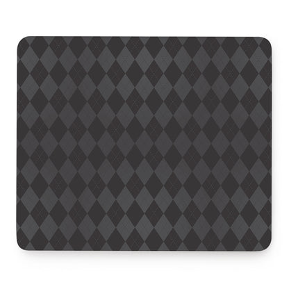 Black And Grey Argyle Pattern Print Mouse Pad