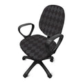 Black And Grey Argyle Pattern Print Office Chair Cover
