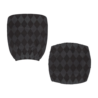 Black And Grey Argyle Pattern Print Office Chair Cover