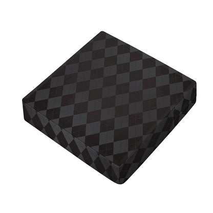 Black And Grey Argyle Pattern Print Outdoor Seat Cushion Cover