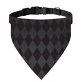Black And Grey Argyle Pattern Print Over The Collar Dog Bandana