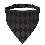 Black And Grey Argyle Pattern Print Over The Collar Dog Bandana