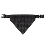 Black And Grey Argyle Pattern Print Over The Collar Dog Bandana