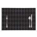 Black And Grey Argyle Pattern Print Placemat