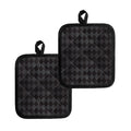 Black And Grey Argyle Pattern Print Pot Holders