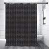 Black And Grey Argyle Pattern Print Premium Shower Curtain