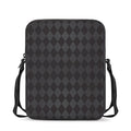 Black And Grey Argyle Pattern Print Rectangular Crossbody Bag