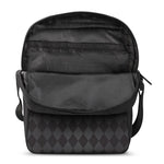 Black And Grey Argyle Pattern Print Rectangular Crossbody Bag
