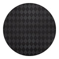 Black And Grey Argyle Pattern Print Round Blanket
