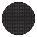 Black And Grey Argyle Pattern Print Round Floor Mat