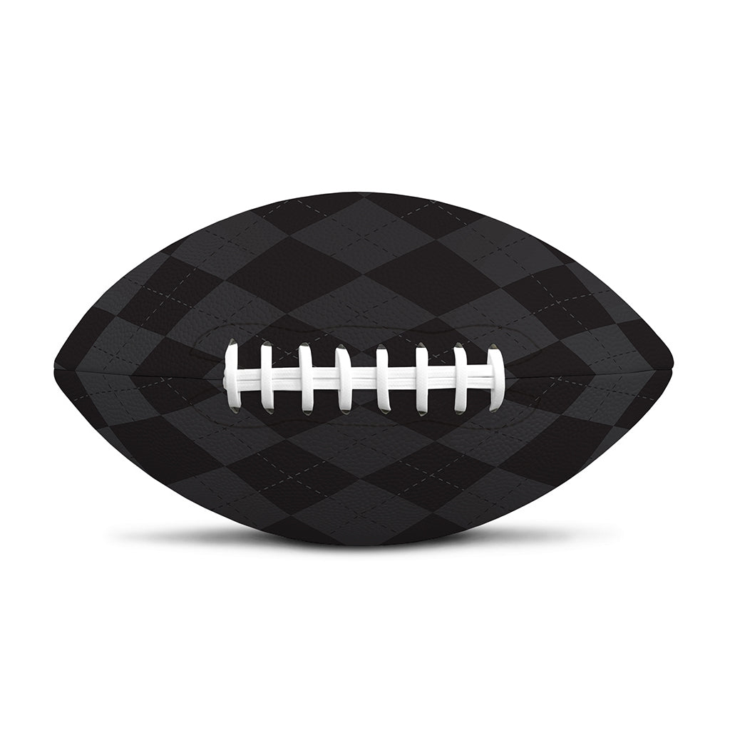 Black And Grey Argyle Pattern Print Rugby Ball