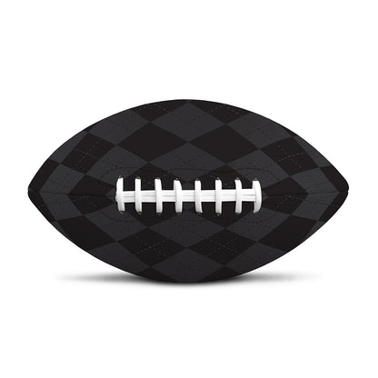 Black And Grey Argyle Pattern Print Rugby Ball